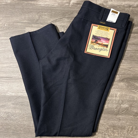 Wrangler Rancher Boot Dress Pant Jeans 82NV Navy Size 40x32, New With Tags - Picture 2 of 12